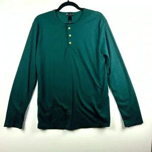 ENGLISH LAUNDRY LIGHTWEIGHT HENLEY FOREST GREEN SZ M LONG SLEEVE NWOT